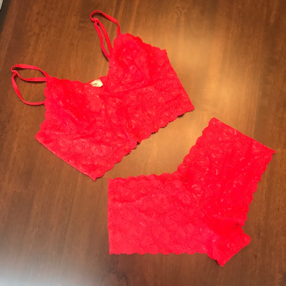 Red Two Piece Lingerie Set